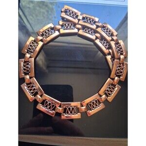Renoir "Grecian" mid-century copper panel link necklace "16 READ DESCRIPTION